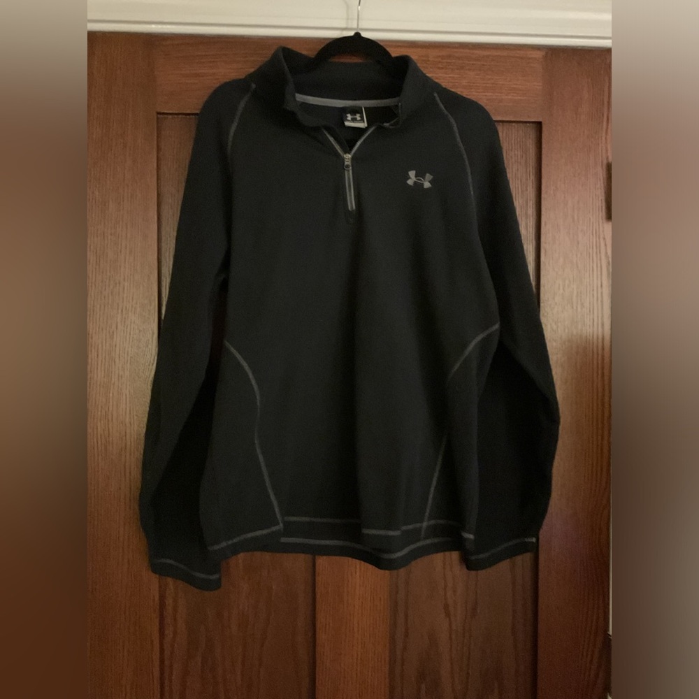 Under Armour Women’s Black & Gray Fleece Quarter Zip Pullover Jacket Size Large